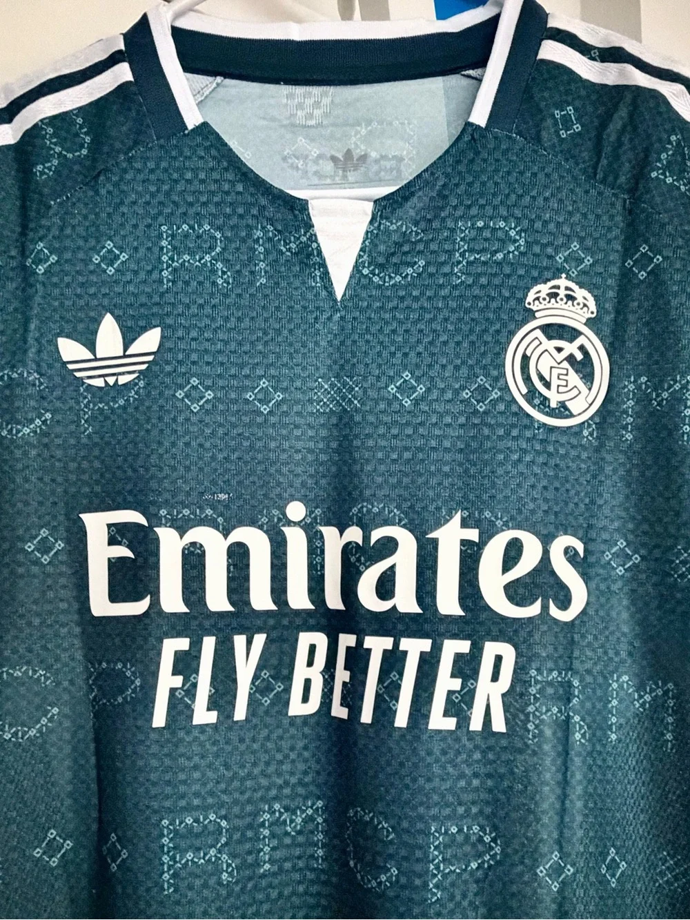 Mbappe  Real Madrid Dark Green Emirates Fly Better Football Jersey player versio